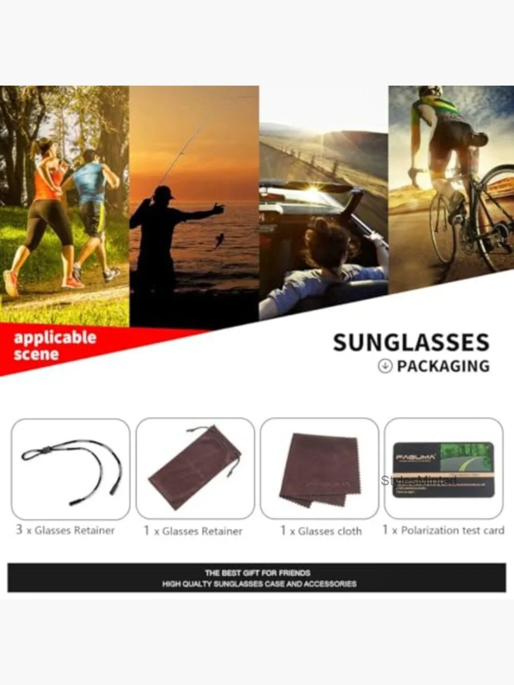 Polarized Sports Sunglasses for Men Cycling Driving Fishing UV400 Protection